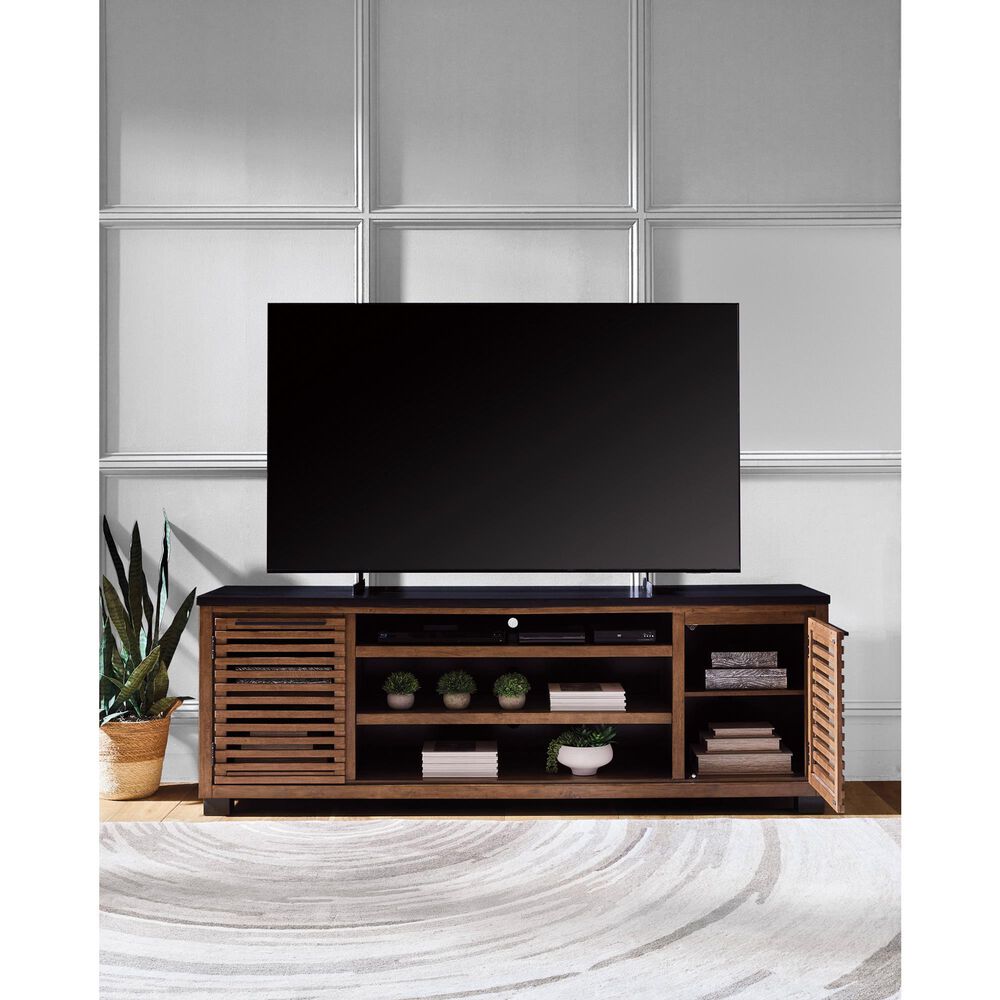 Ashley Kallari 84" XL TV Stand in Warm Brown and Matte Black, , large