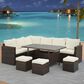 Hearth and Haven 7-Piece Outdoor Dining Set with Beige Cushion in Brown, , large