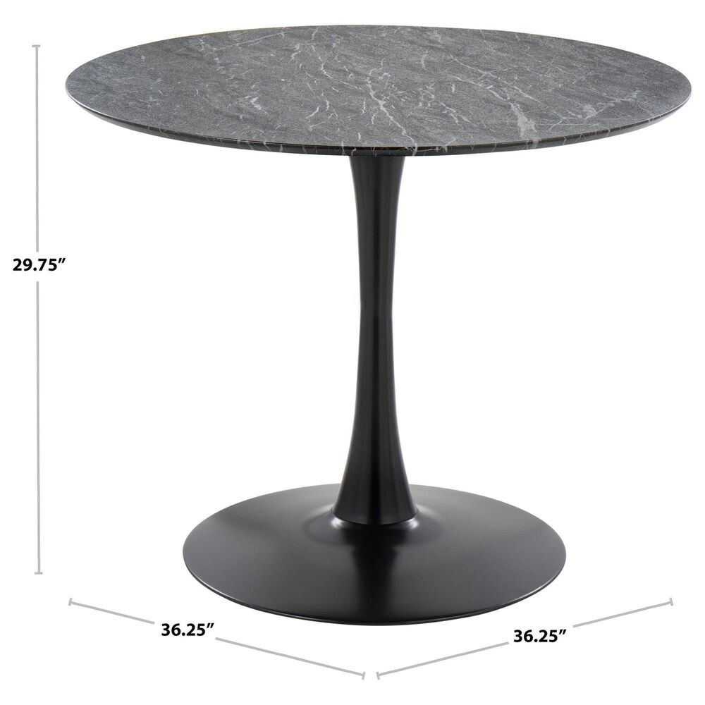 LumiSource Pebble Modern Table with White Metal Base and White Marble Veneer Table Top by LumiSource, , large
