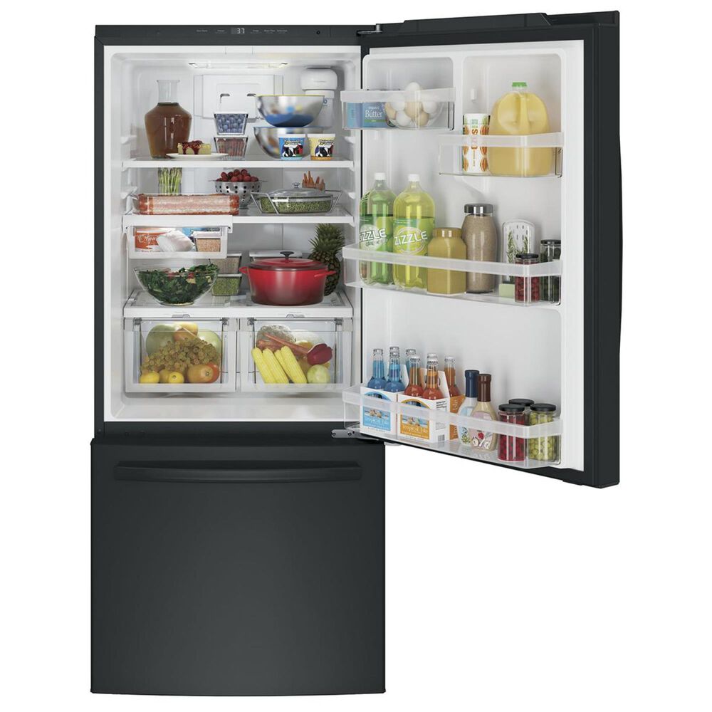 GE Appliances 20.9 Cu. Ft. Bottom Freezer Refrigerator in Black, , large