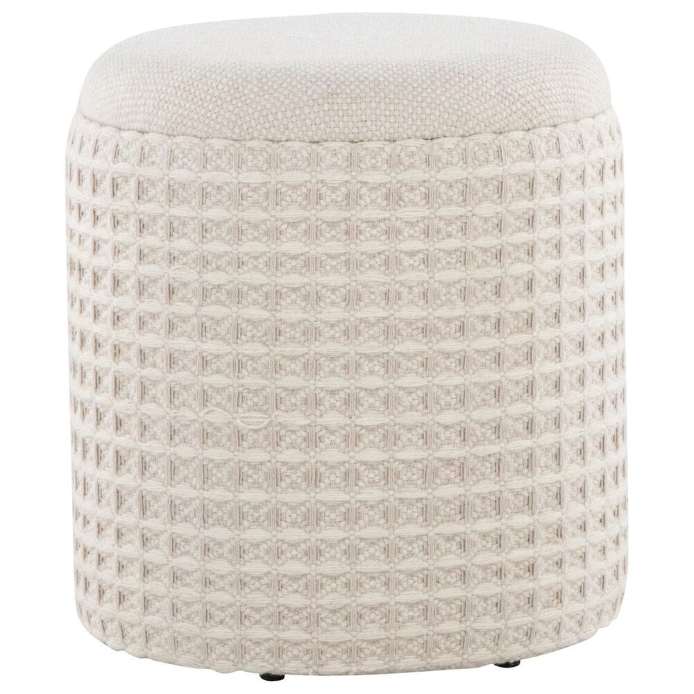 LumiSource Tahoe 18" Waffle Storage Ottoman in Ivory, , large