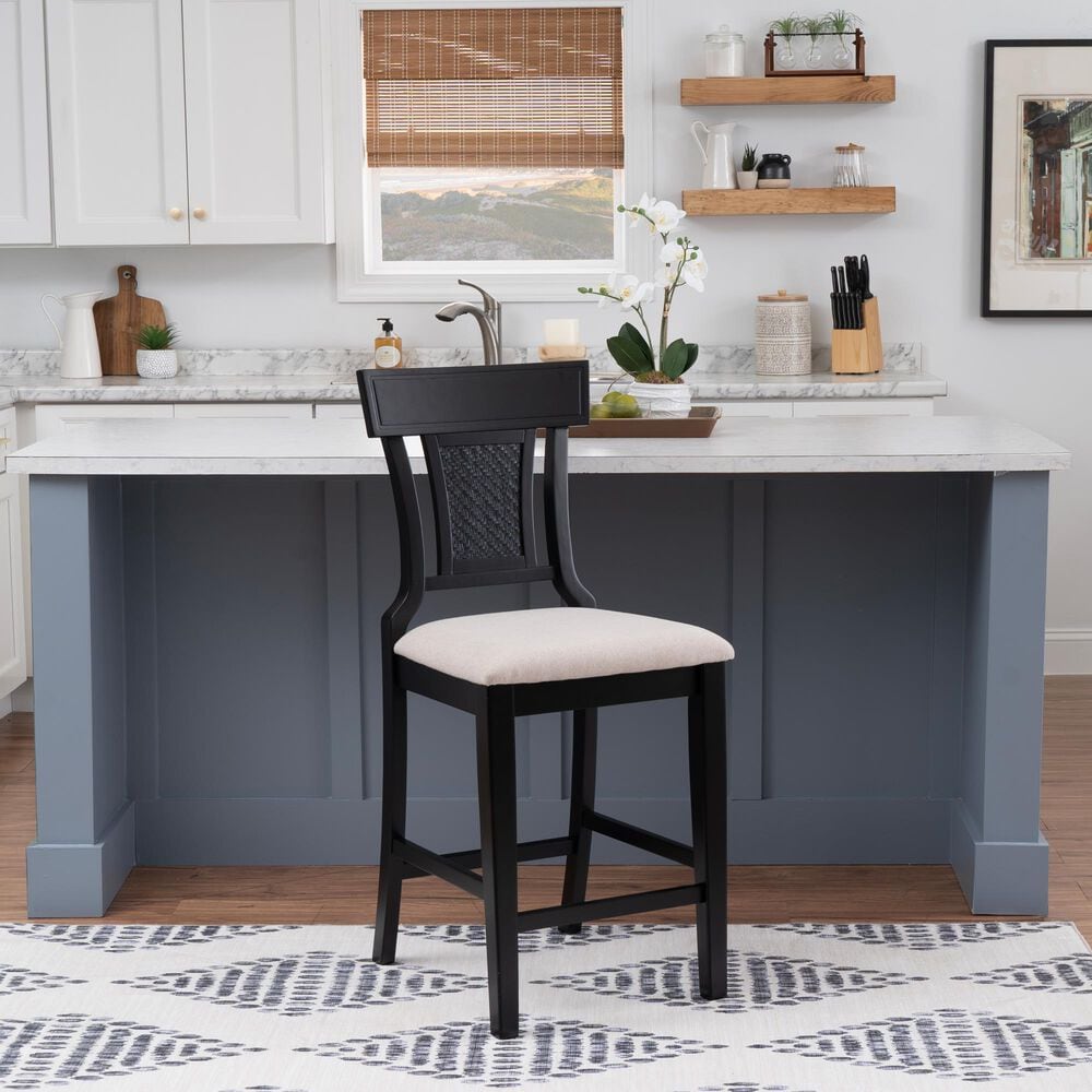 Linon Home Decor Rylan Counter Stool in Black, , large