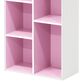 HOMLUX 5-Cube Reversible Storage Bookshelf in White and Pink, , large
