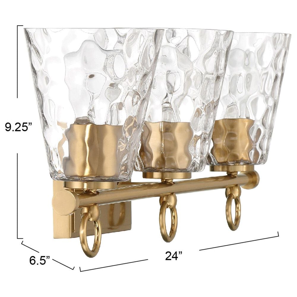 Creative Coop Imogen 3-Light Vanity Light in Brushed Gold, , large