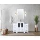 Lexora Home Volez 48" Single Bathroom Vanity in White with White Ceramic Top and Rectangular Sink, , large