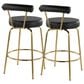 Lumisource Rhonda Swivel Counter Stool with Black Cushion in Gold (Set of 2), , large