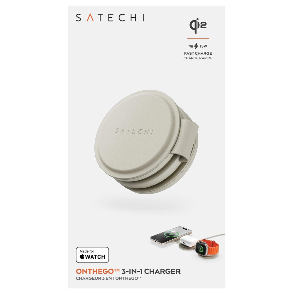 Satechi OntheGo 3-in-1 Wireless Charger in Sand, , large