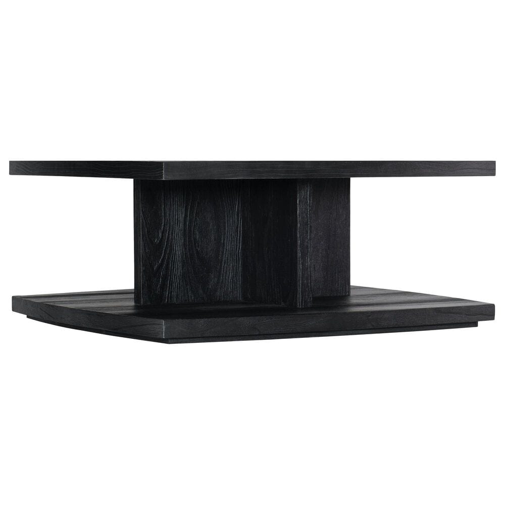 Hooker Furniture Linville Falls Shou Sugi Ban Square Cocktail Table in Charred Black, , large