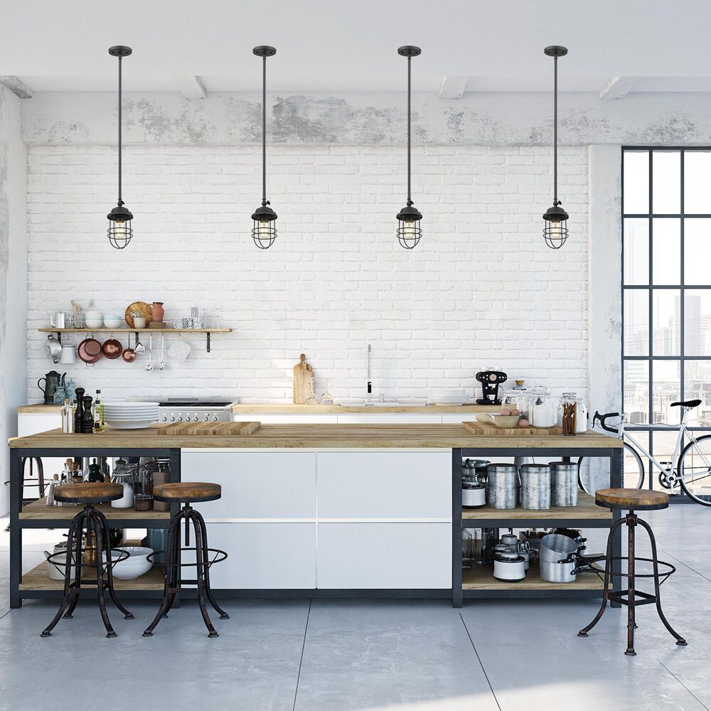 Golden Lighting Seaport 1-Light Mini Pendant in Matte Black, , large