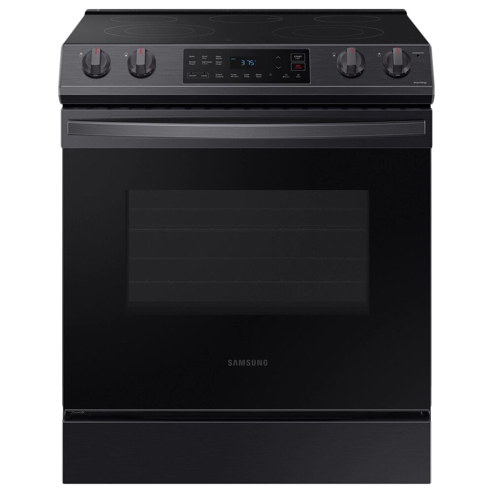 Samsung 6.3 Cu. Ft. Front Control Slide-in Electric Range with Wi-Fi in Black Stainless Steel, , large