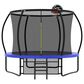HOMLUX 10" Outdoor Trampoline with Enclosure Net and Ladder in Blue, , large