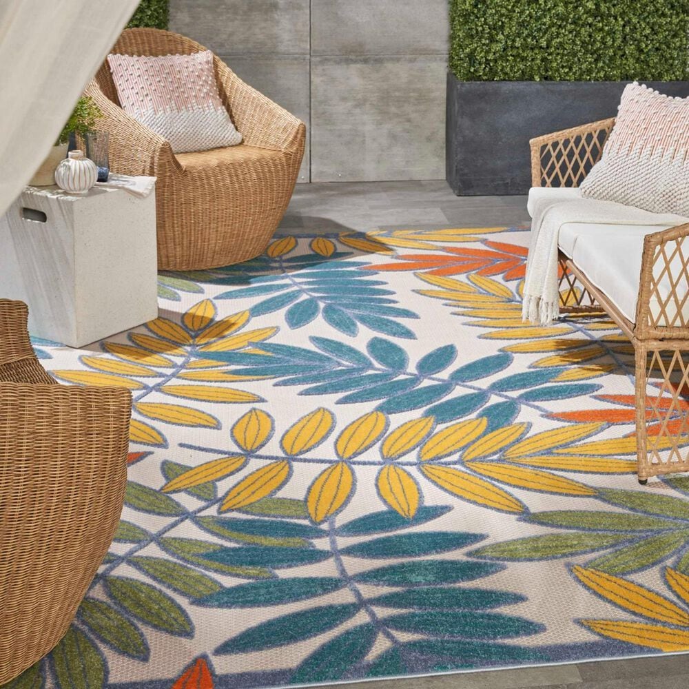 Nourison Aloha 3&#39; x 5&#39; Ivory and Multicolor Indoor/Outdoor Area Rug, , large