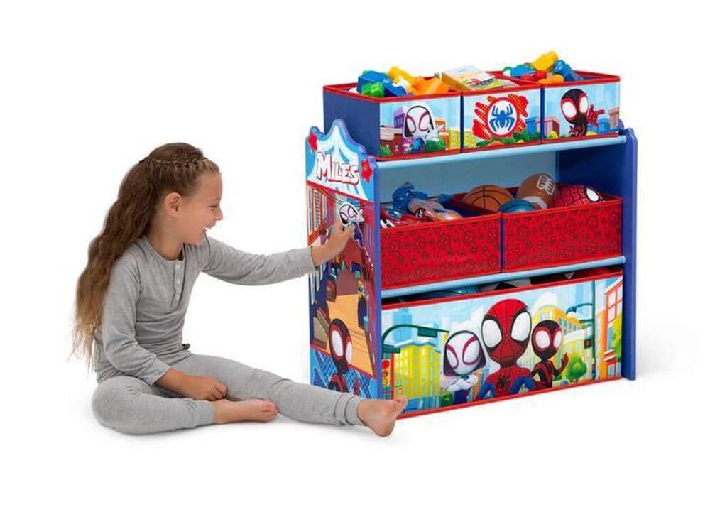 Delta Children Spidey and Friends 6-Bin Design and Store Toy Organizer in Red, , large