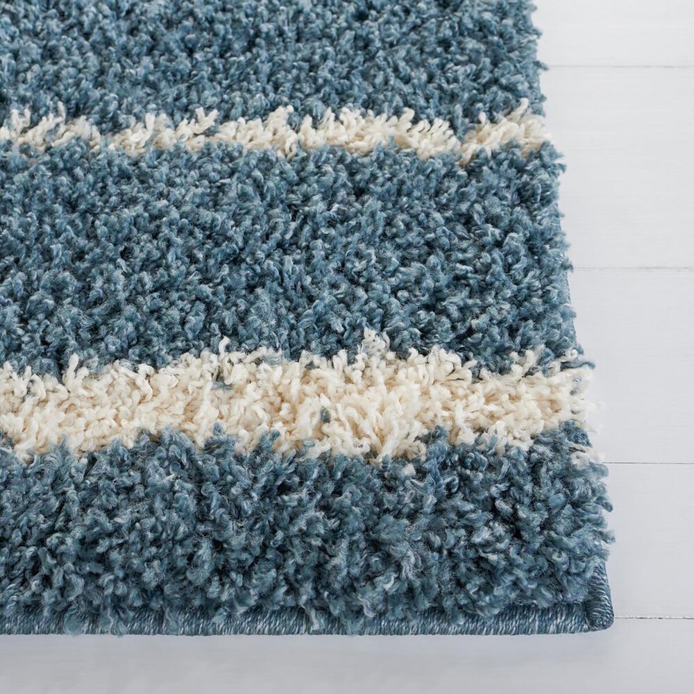 Safavieh Venus Shag VNS603K 6&#39;7&quot; Square Turquoise and Ivory Area Rug, , large