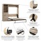 Bestar Pur 84" Full Murphy Storage Bed with 3-Drawer in Rustic Brown, , large