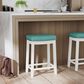Linon Home Decor Claridge Counter Stool with Teal Cushion in White, , large