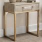 Splendor Living Clarion Faux Shagreen Side Table in Cream, , large