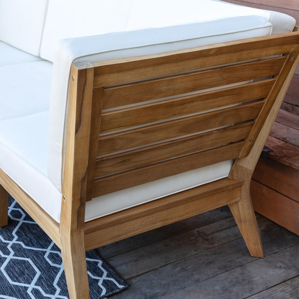 Linon Home Decor Fontana Patio Armless Chair in Antique White, , large