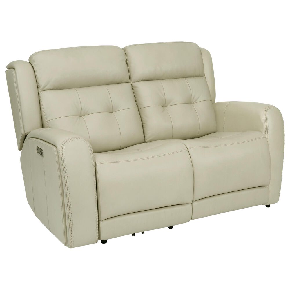Flexsteel Grant Power Reclining Loveseat with Power Headrest in Cream, , large