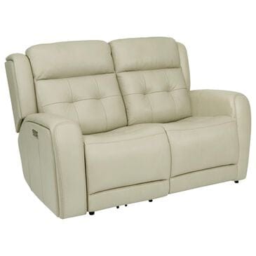 Flexsteel Grant Power Reclining Loveseat with Power Headrest in Cream, , large
