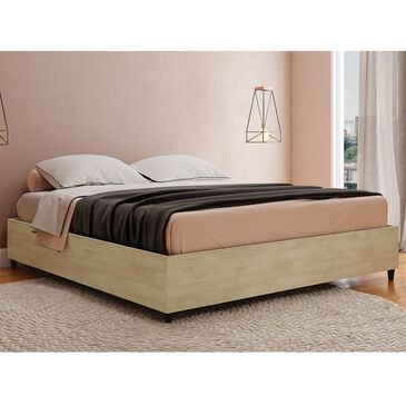 Midtown Concepts King Platform Bed in Distressed Tan, , large