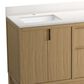 Kohler Solive 60" Double Bathroom Vanity in Light Oak with 2 cm White Quartz Top and Rectangular Sinks, , large