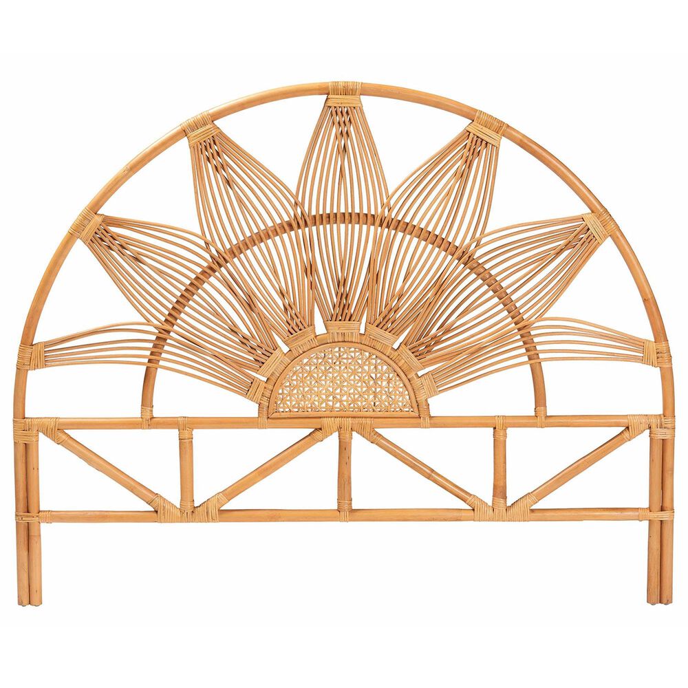 Baxton Studio Jasmine King Headboard in Light Honey, , large