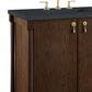 James Martin Kinnsden 72" Double Bathroom Vanity in Sable Oak with 3 cm Charcoal Soapstone Silestone Top and Rectangular Sinks, , large