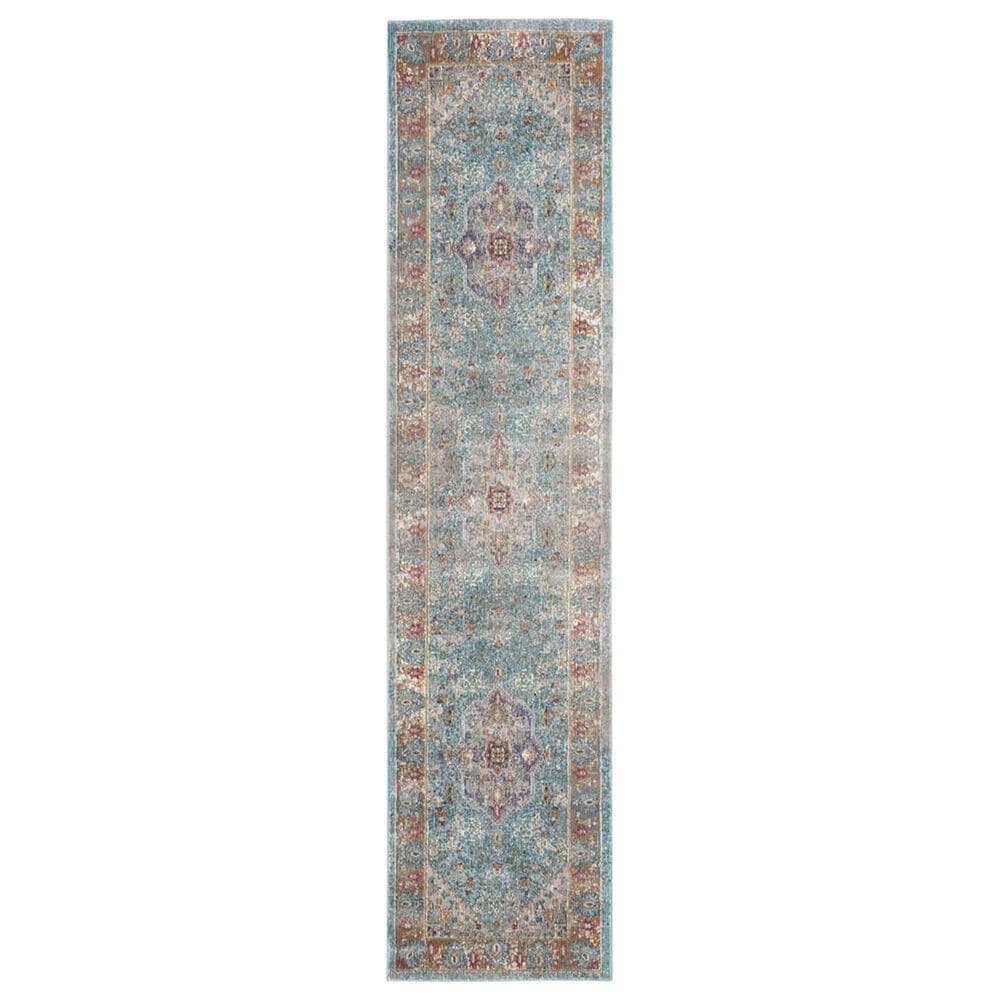 Safavieh Aria ARA100B 2" x 12" Blue and Creme Runner, , large