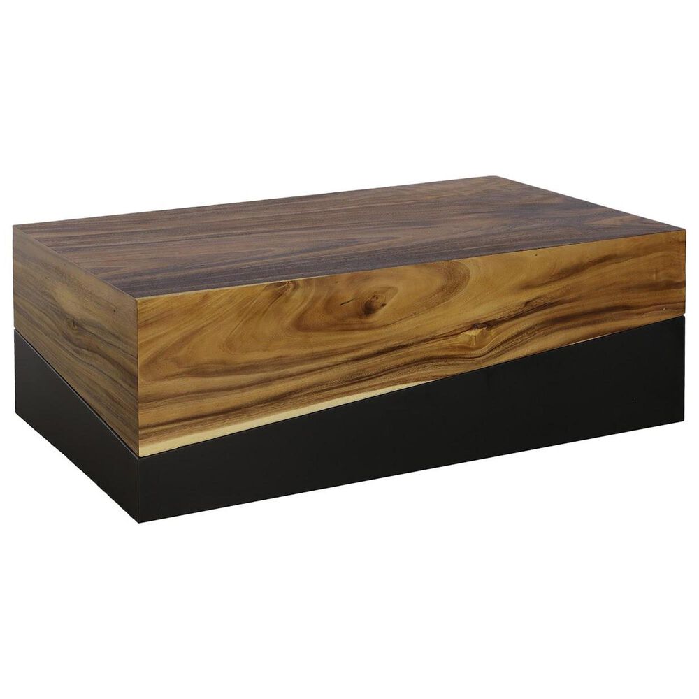 TimberHaus Geometry Coffee Table in Natural and Black, , large