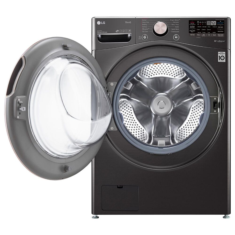 LG 4.5 Cu. Ft. Front Load Washer and 7.4 Cu. Ft. Electric Dryer with TurboWash 360 Laundry Pair in Black Steel, , large