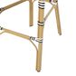 Hearth and Haven Outdoor Wicker French Barstool with Brown Aluminum Frame in White (Set of 2), , large