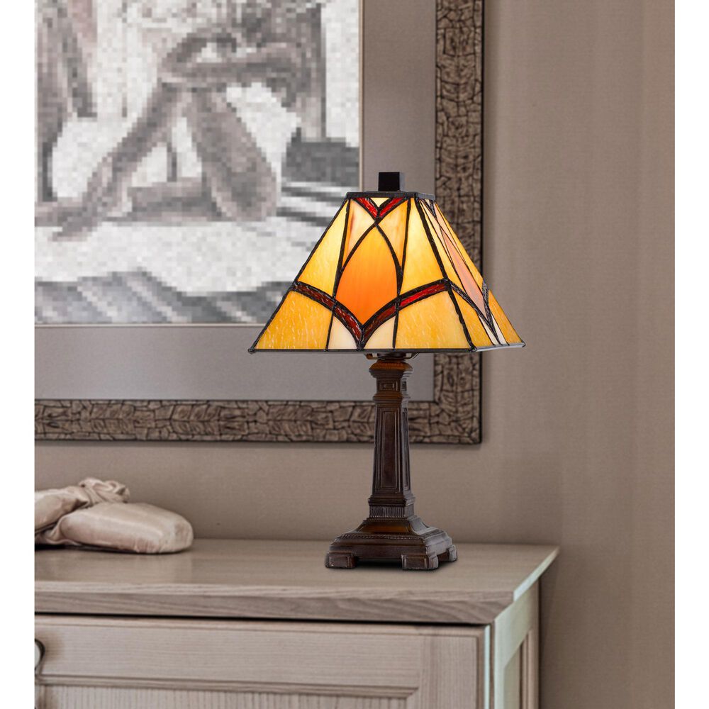Cal Lighting 13.5" Tiffany Accent Lamp in Dark Bronze, , large