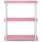 HOMLUX 3-Tier Compact Open Storage Bookshelf in Pink and White, , large