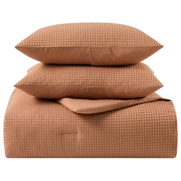 Trade Linker 3-Piece Queen Waffle Down Alternative Comforter Set in Rust, , large