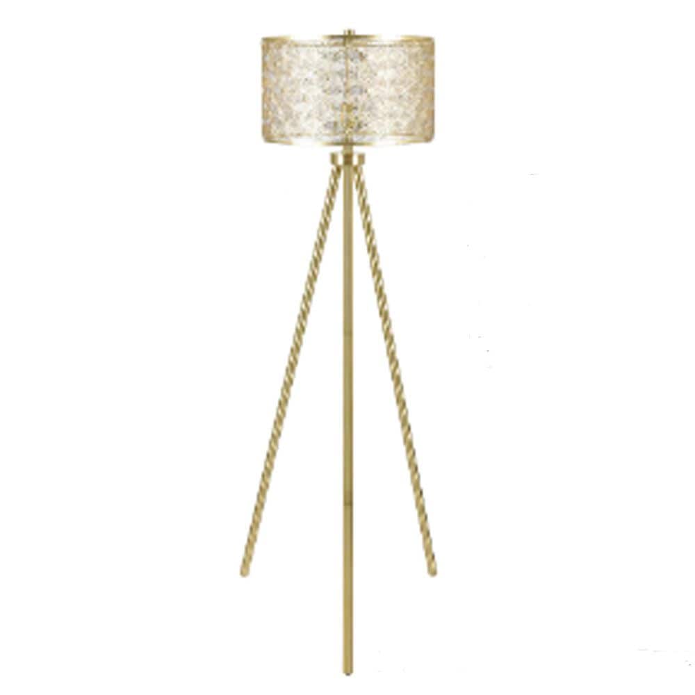 Crestview Collection Tripod Laser Cut Floor Lamp in Gold, , large