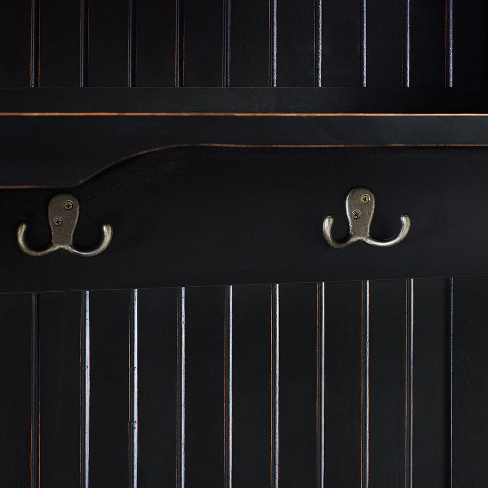 Crosley Furniture Seaside Hall Tree in Distressed Black NFM