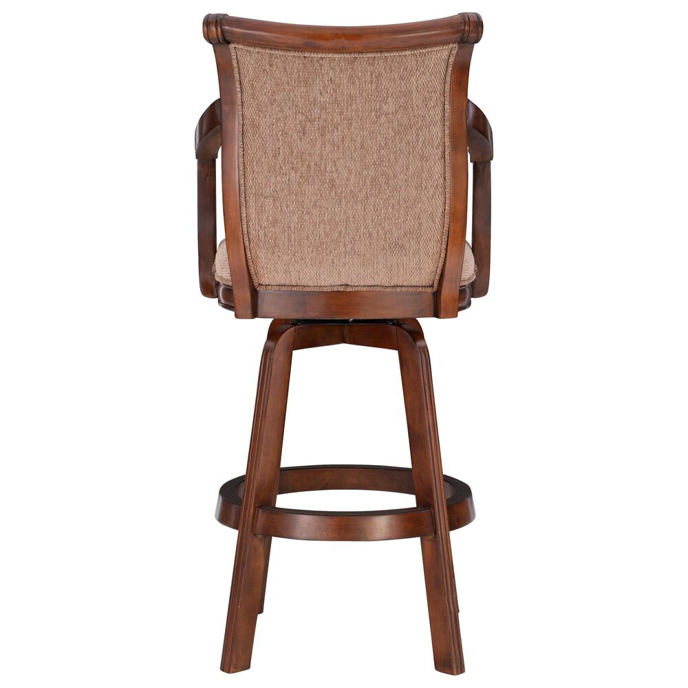 Linon Home Decor Brandon Swivel Bar Stool in Cherry, , large