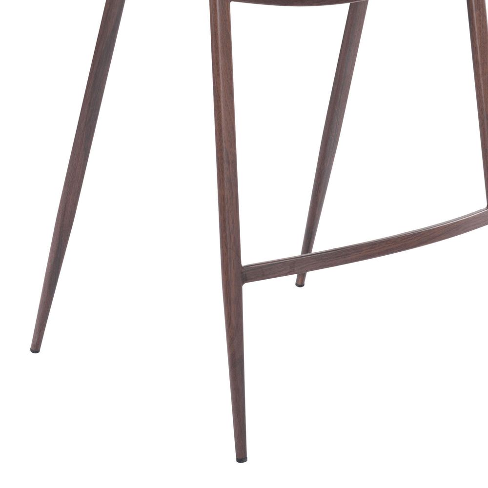 Zuo Modern Desi Counter Chair in White/Dark Brown &#40;Set of 2&#41;, , large