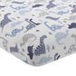 Lambs and Ivy Roar Crib Fitted Sheet in Blue, Gray and White, , large