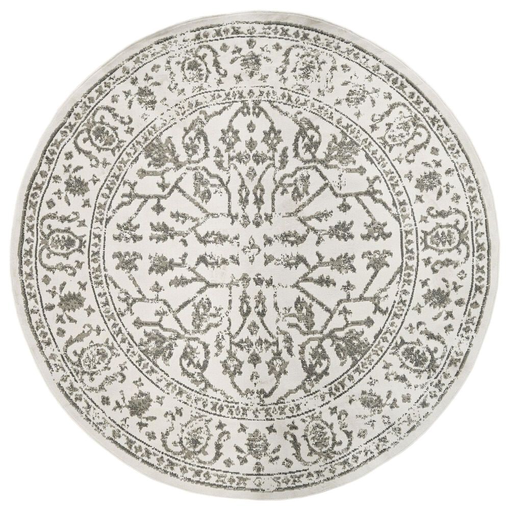 Amer Rugs Alpine 7&#39;10&quot; Round Light Gray Area Rug, , large