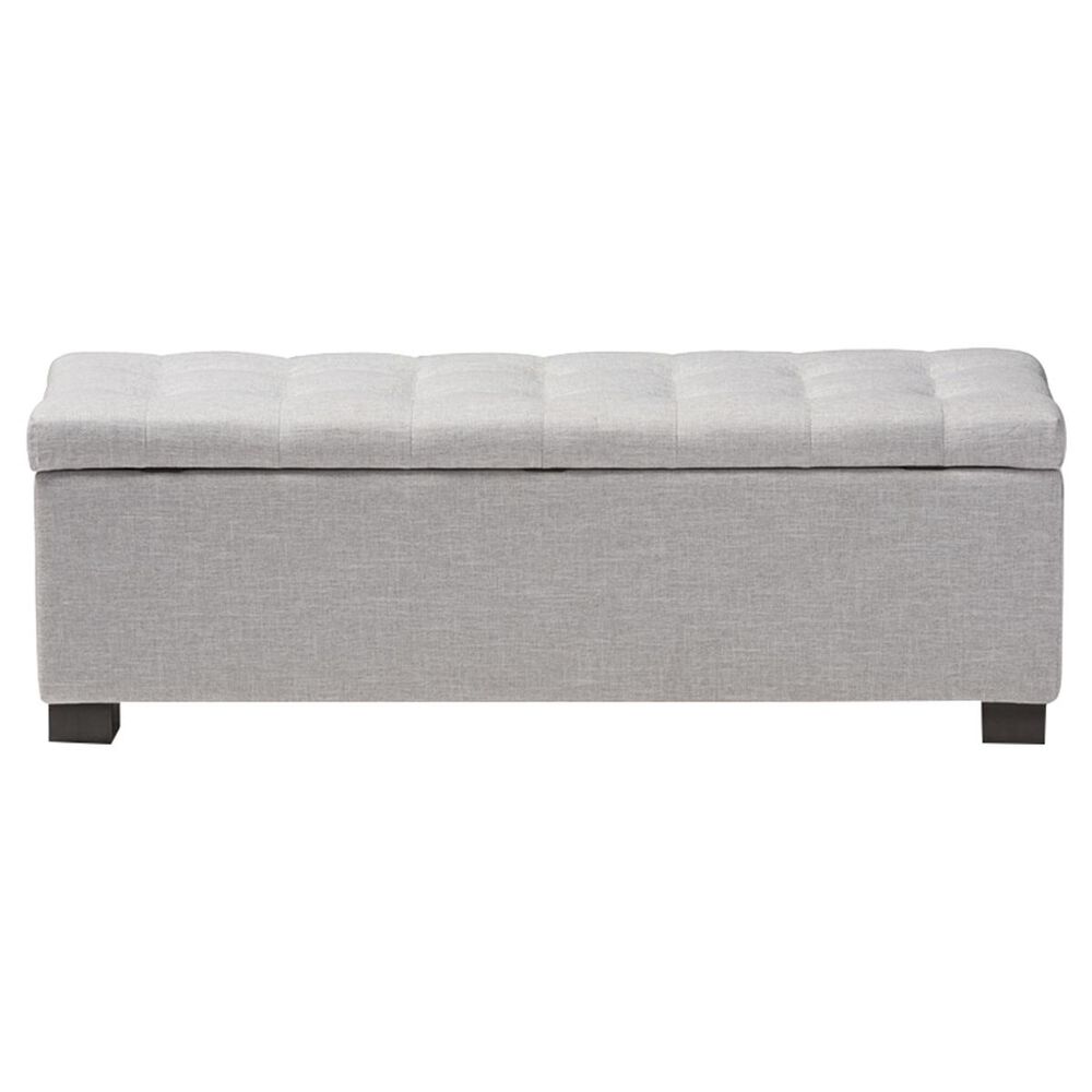 Baxton Studio Roanoke Upholstered Storage Ottoman Bench in Grayish Beige, , large
