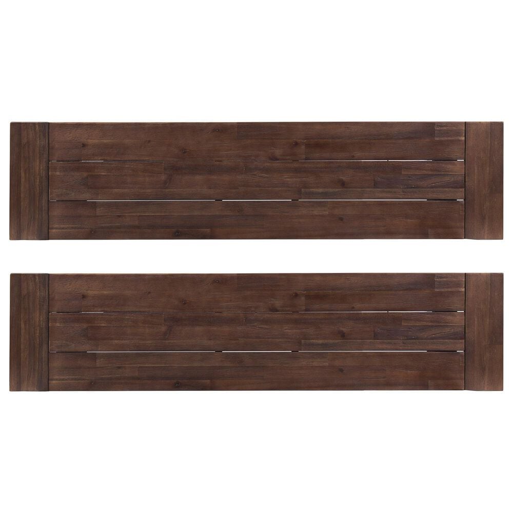 HOMLUX Carlisle Outdoor Bench in Dark Brown and White (Set of 2), , large