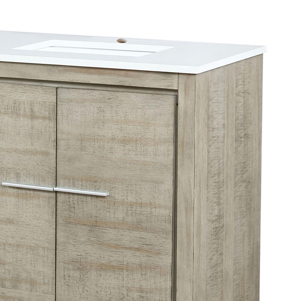 Lexora Home Lafarre 72&quot; Double Bathroom Vanity in Rustic Acacia with 2 cm White Quartz Top and Rectangular Sinks, , large