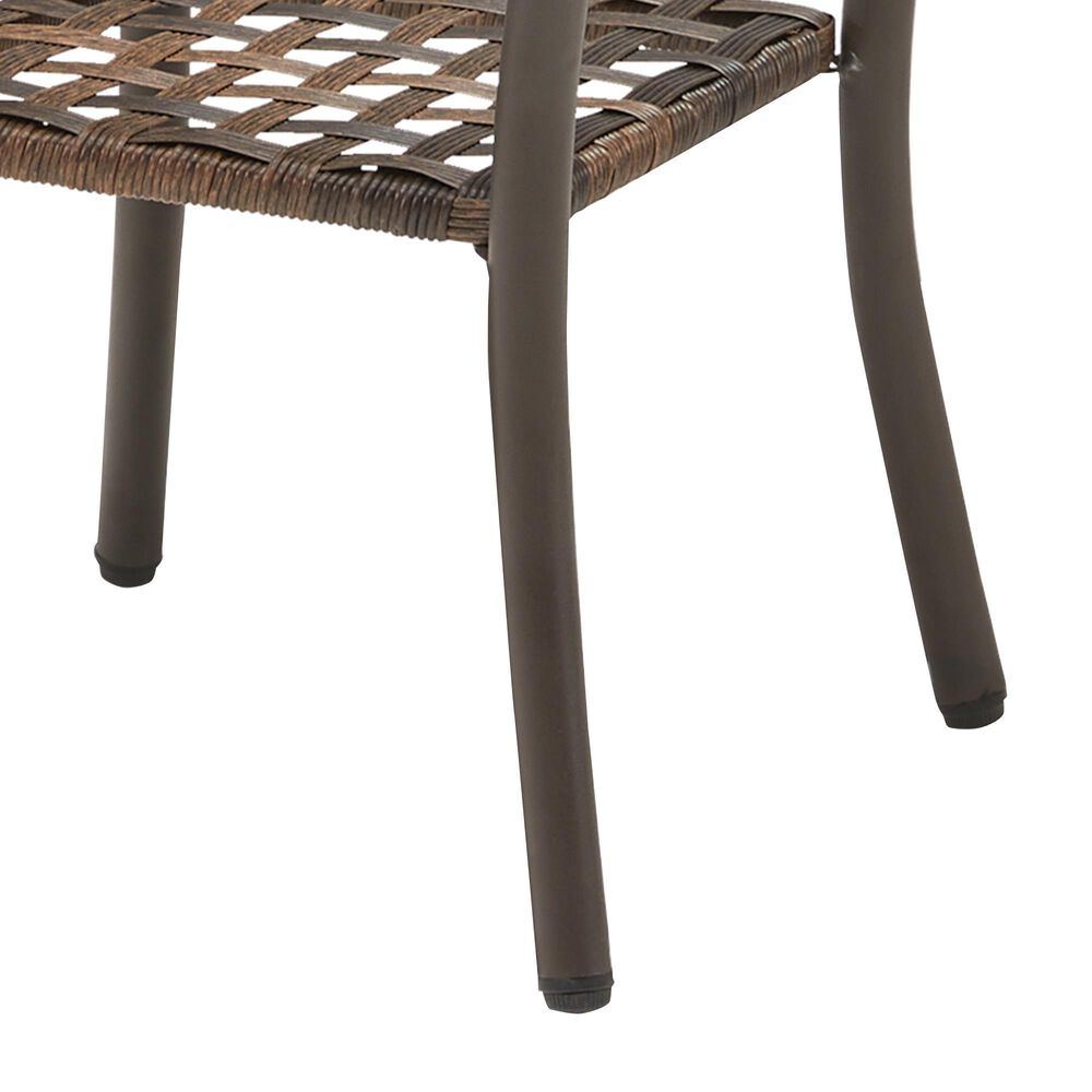 Hearth and Haven Outdoor Square Side Table with Glass Top in Brown, , large