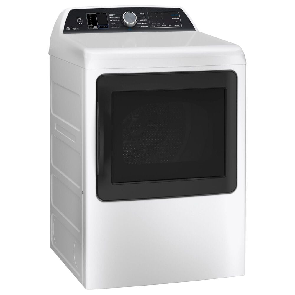 GE Profile 7.4 Cu. Ft. Smart Electric Dryer with Sanitize Cycle and Sensor Dry in White, , large
