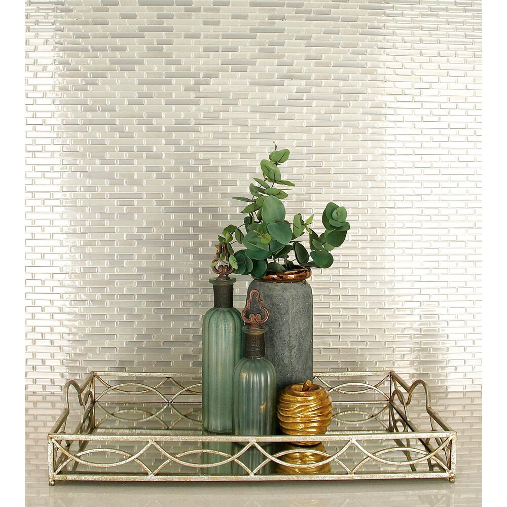Maple and Jade Metal Glam Tray in Silver, , large