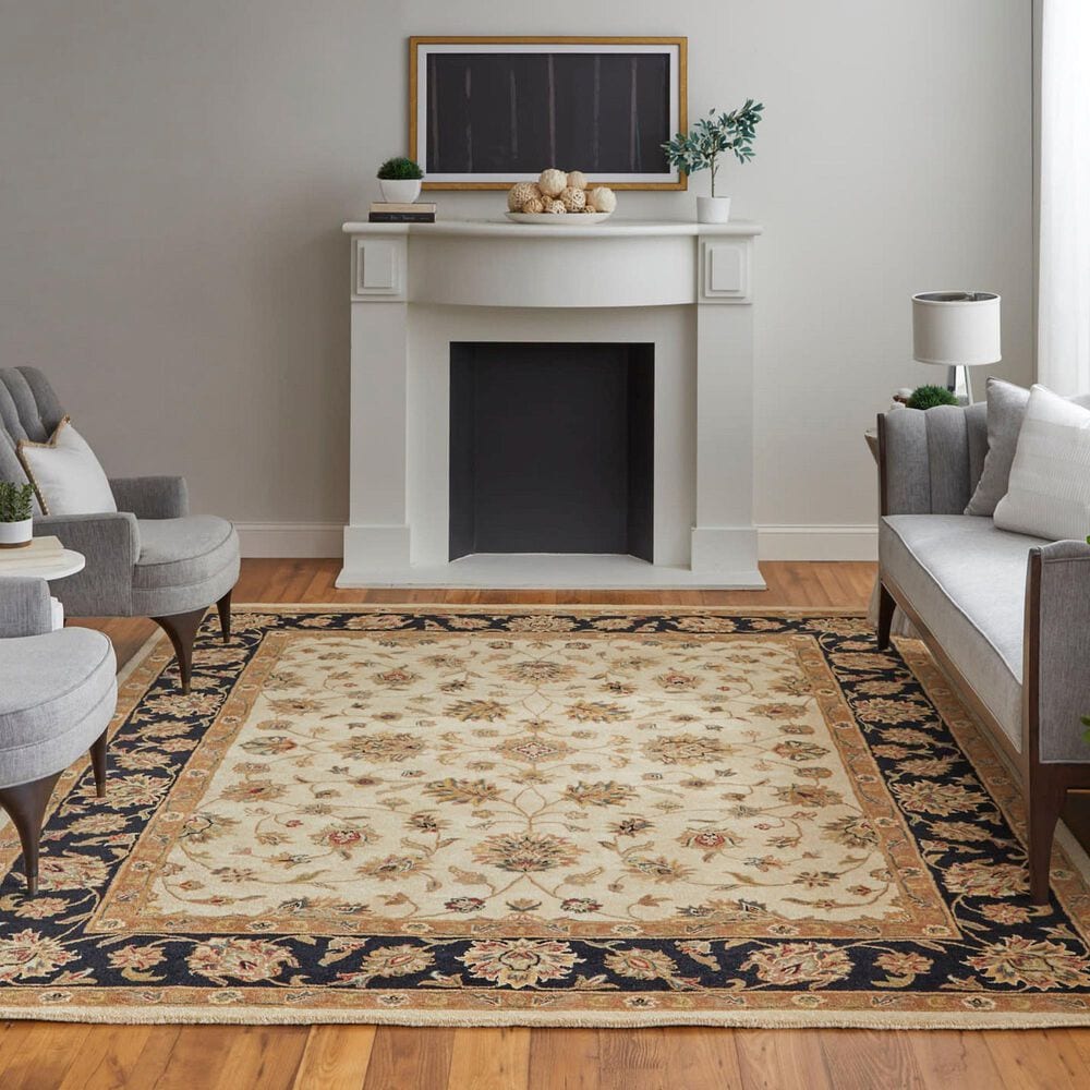 Feizy Rugs Wagner Beige and Black 5&#39; x 8&#39; Area Rug, , large