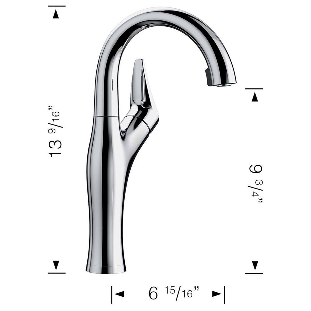 Blanco Artona 1.5 GPM Bar Faucet in Stainless Steel and Coal Black, , large