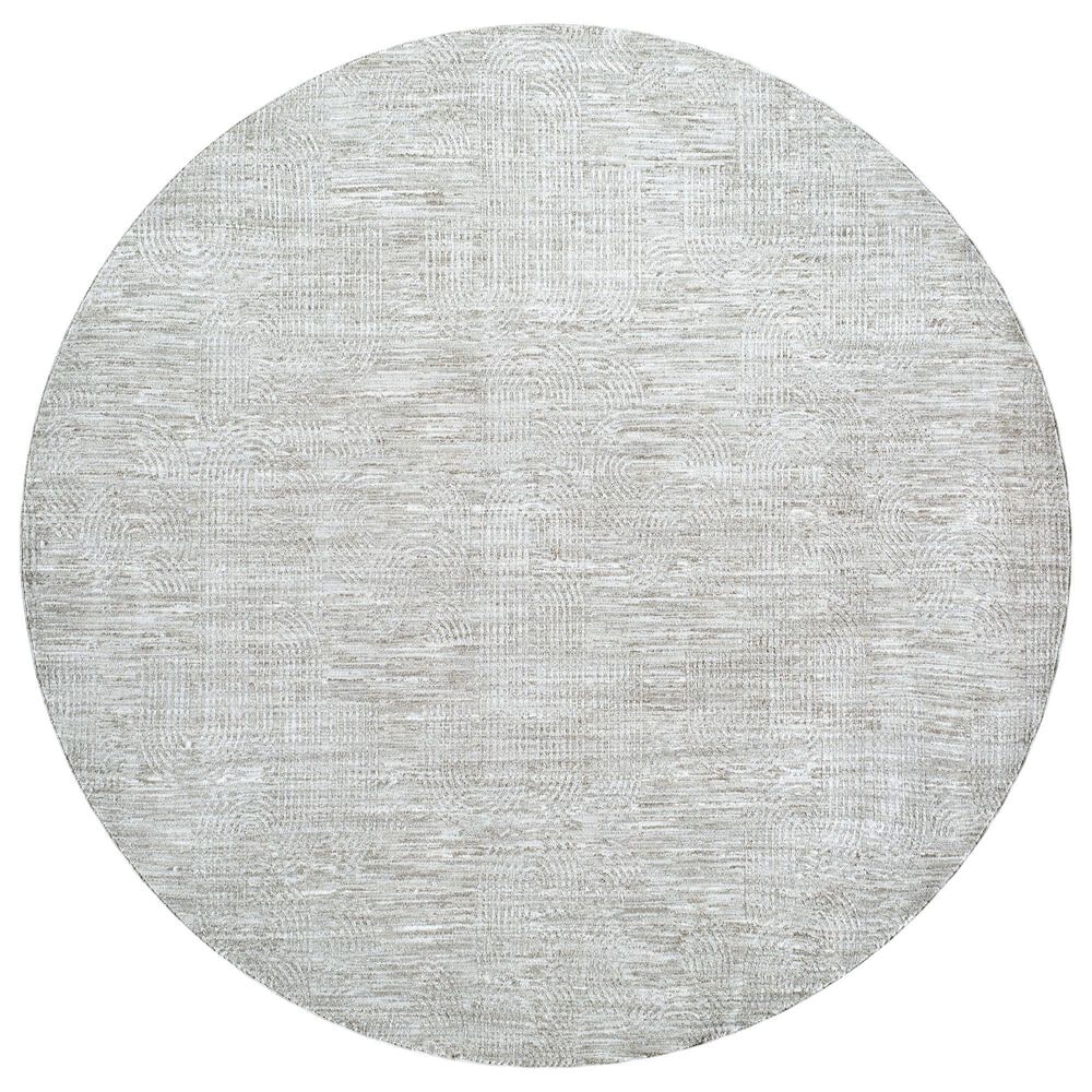 Surya Masterpiece MPC-2311 Medium Gray, Light Gray and Cream 7"10" Round Area Rug, , large
